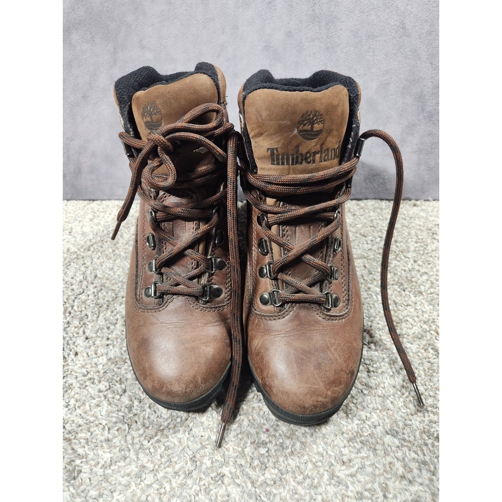 Timberland Hiking Boots Womens 9M Brown Leather Lace Up Ankle 95311